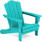 Kingyes Folding Adirondack Chair, Hdpe All-Weather Folding Adirondack Chair, Aruba