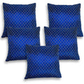 Balley Silk Decorative Embroidered Pillow Cover Bedroom & Living Room Cushion Cover Set Sofa 16 X 16 Inches (Blue, 2)