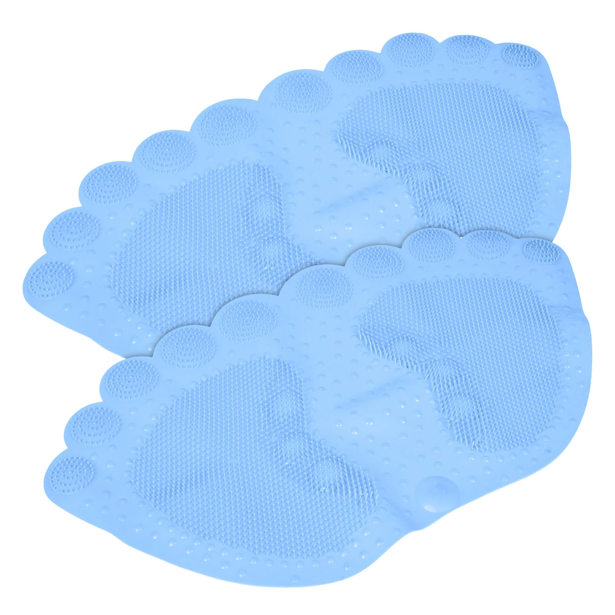 Heart Home PVC Bath Mat | Bathroom Mat/Shower | AntiSkid Foot Massager Mat for Floor | Foot Shape | Pack of 2 | Sky Blue