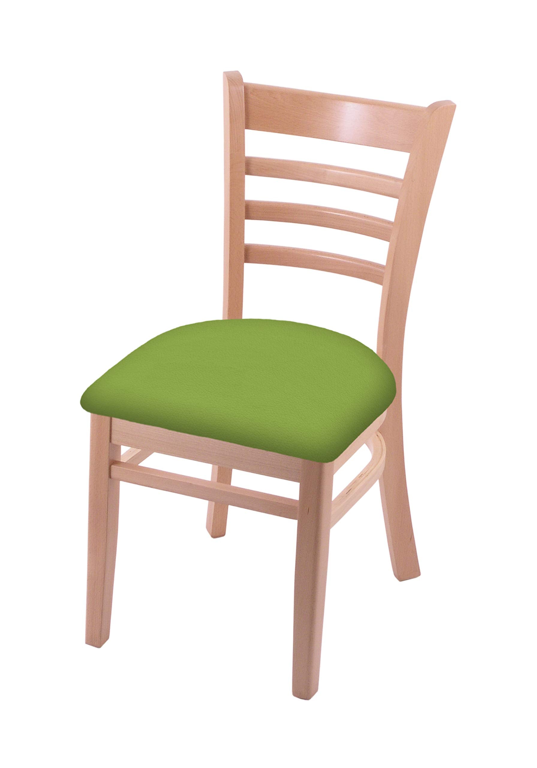 Holland Bar Stool Co. 3140 18 Chair with Natural Finish and Canter Kiwi Green Seat