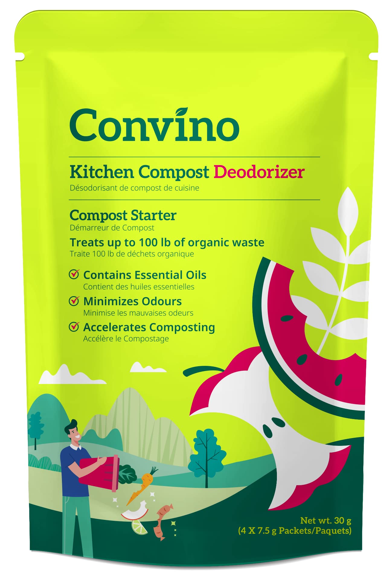 Convino: A Compost Starter/Accelerator Which Help to Reduce Kitchen Waste Odor and Convert Yard Waste to Fertile Humus for All C