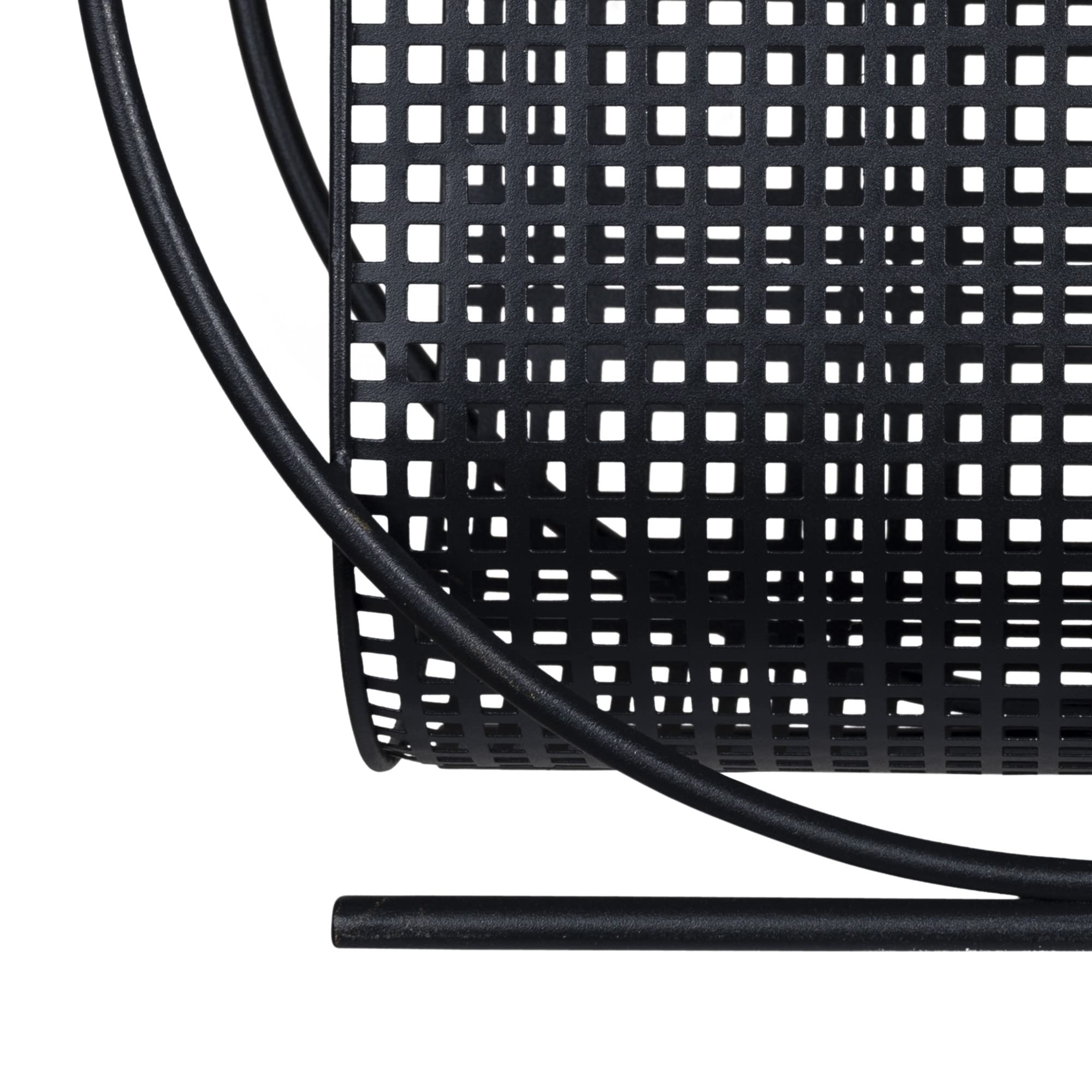 HomeRoots 100% Metal Black Geometric Grid Magazine Holder