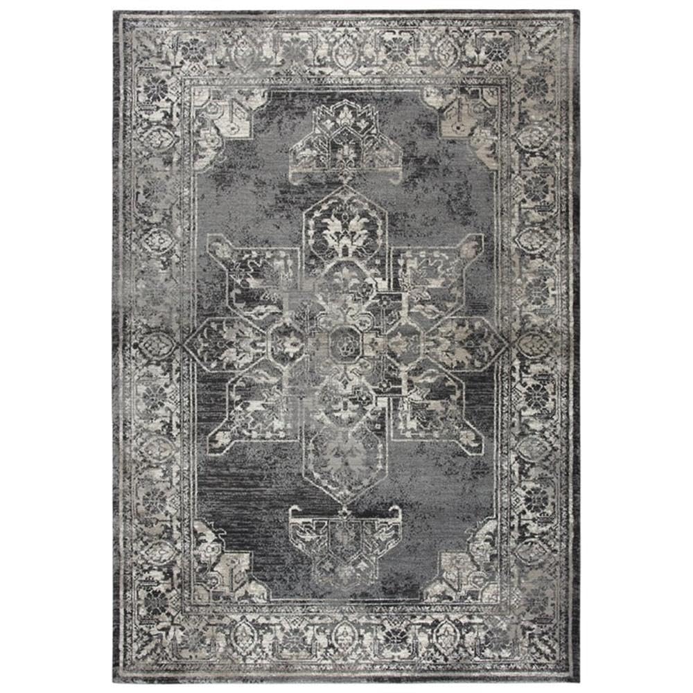 Rizzy Home Alora Decor Swagger 3'3" X 5'3" Distress Gray/Black Power-Loomed Area Rug