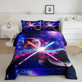 Castle Fairy Lightsaber Comforter Set Twin,Galaxy Universe Planet Bedding Set 2Pcs For Teens Boys Girls Room Decor,Trippy Star S