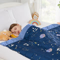 HOSUKKO Weighted Blanket - 2 lbs Cooling Navy Starry Sky Heavy Blanket - Small Size Breathable Blanket for Hot Sleepers(36 * 48 