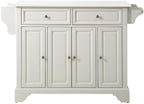 Crosley Furniture Lafayette Stone Top Rolling Kitchen Island Storage Cart, Microwave Stand, Spice Rack, White