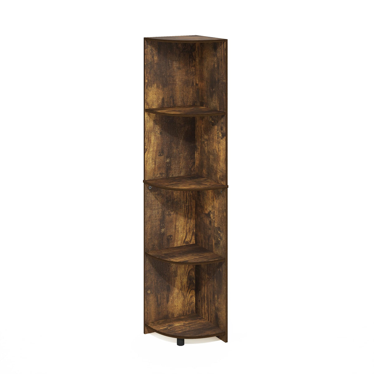 Furinno Econ 4-Tier Corner Shelf Bookcase, Bookshelf, Amber Pine