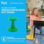 Kore Design Wobble Stool Chair, Girls + Boys Kid Desk Stools, Ergonomic Small Office Chairs, Flexible Seating For Active Child, Add/Adhd, Classroom, School, Home, Kids (14In), Age 6-7 Yrs, Green