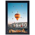 JCJMY 6x10 Picture Frame Black for Wall Hanging or Tabletop, Wall Mounting Horizontally or Vertically, 6 x 10 Wall Gallery Poste