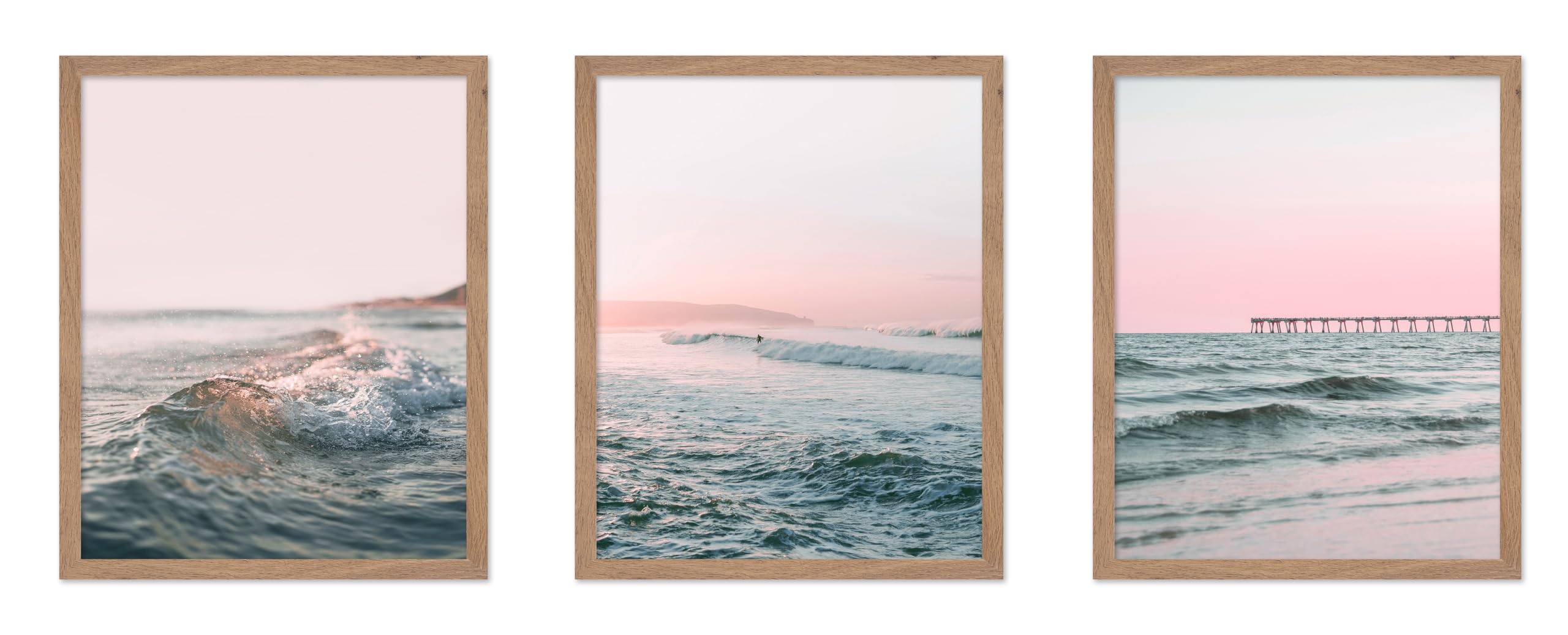 Poster Master 3-Piece Vintage Travel Poster - Retro Coastal Print - Gift for Artist, Friend - Ocean, Beach, Waves, Seashore, Vac