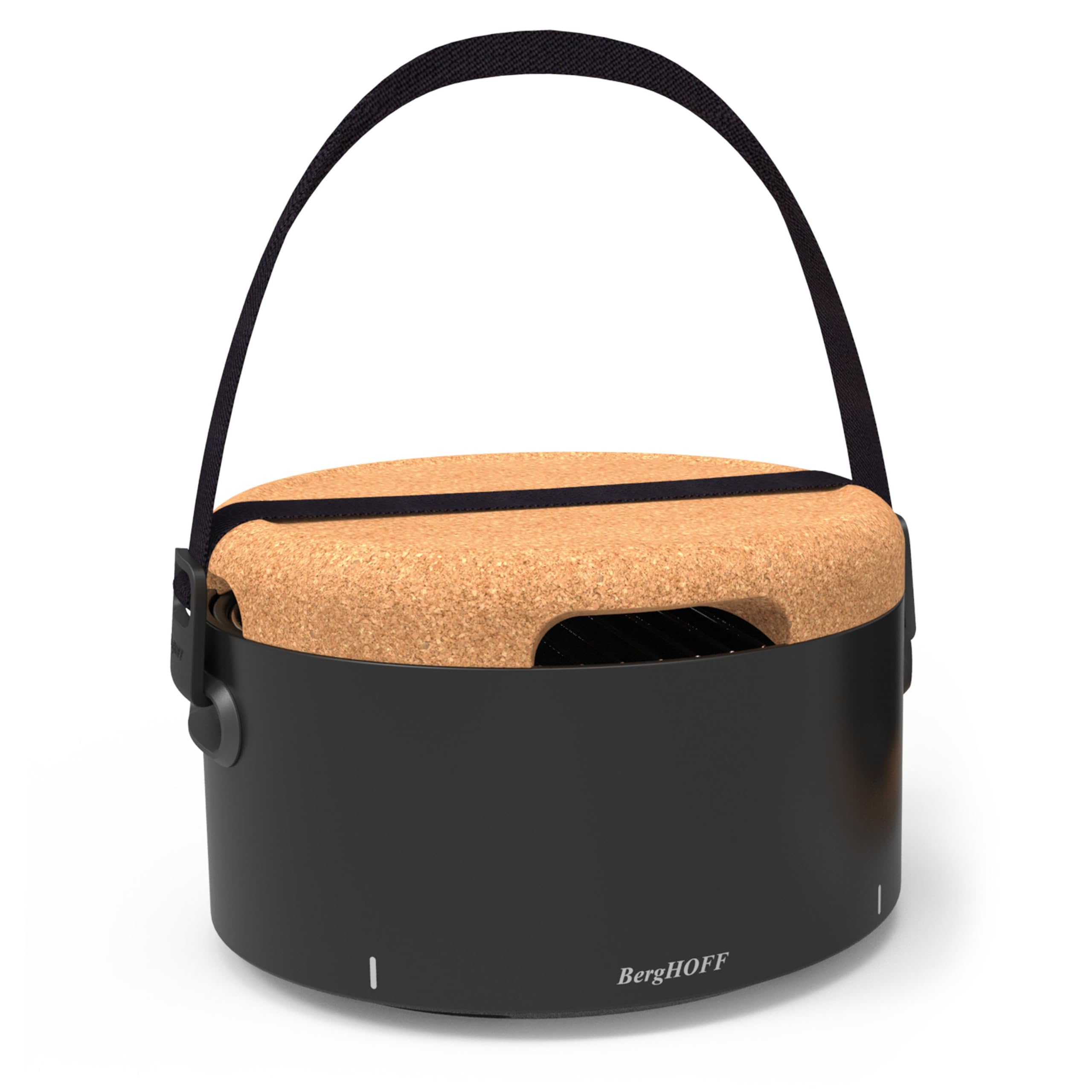 Berghoff Leo Portable Tabletop Bbq Grill To-Go Grill With Heat Resistant Base Easy-Carry Strap & Detachable Handles, Removable E