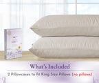 California Design Den 1000 Thread Count Premium Pillow Cases, Soft & Smooth 100% Cotton Sateen Weave Hotel-Quality, Set Of 2 Pillow Cases King Size Fits King Size Pillows (Beige)