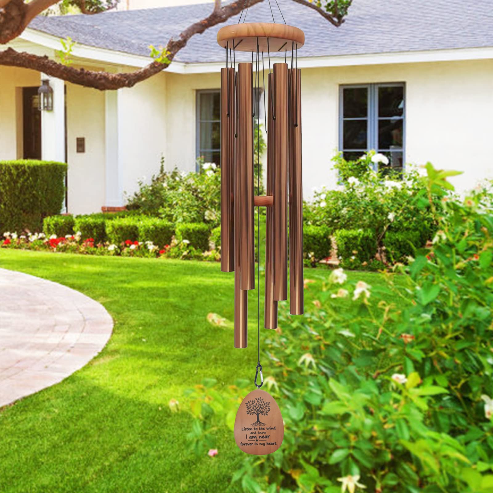 Wind Chimes With Big Deep Tone,42' Memorial Wind Chimes, Large Sympathy Wind Chimes With Deep Tone,Both Indoor & Outdoor Decor