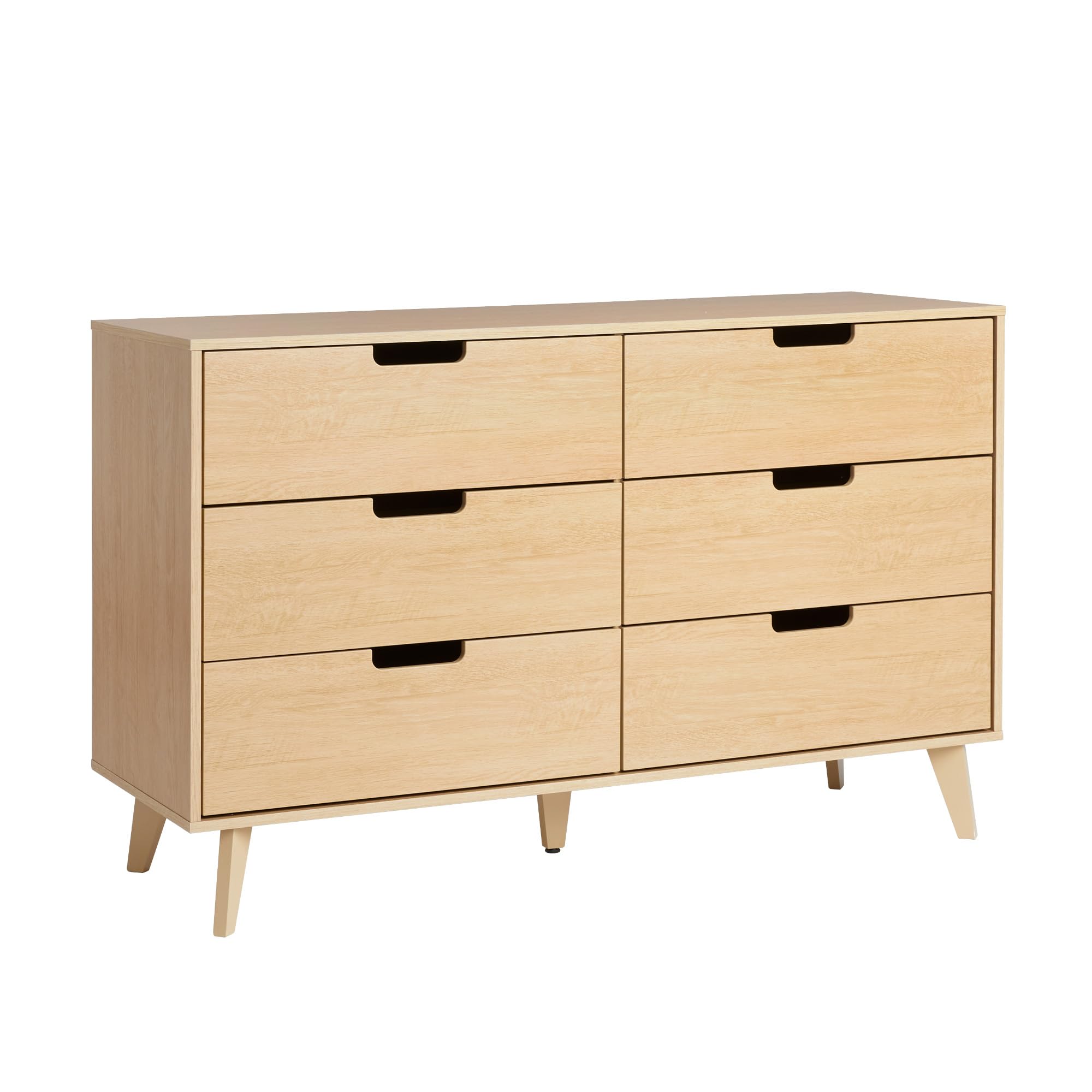 Walker Edison Modern 6-Drawer Dresser Bedroom Storage Organizer, 52 Inch, Riviera