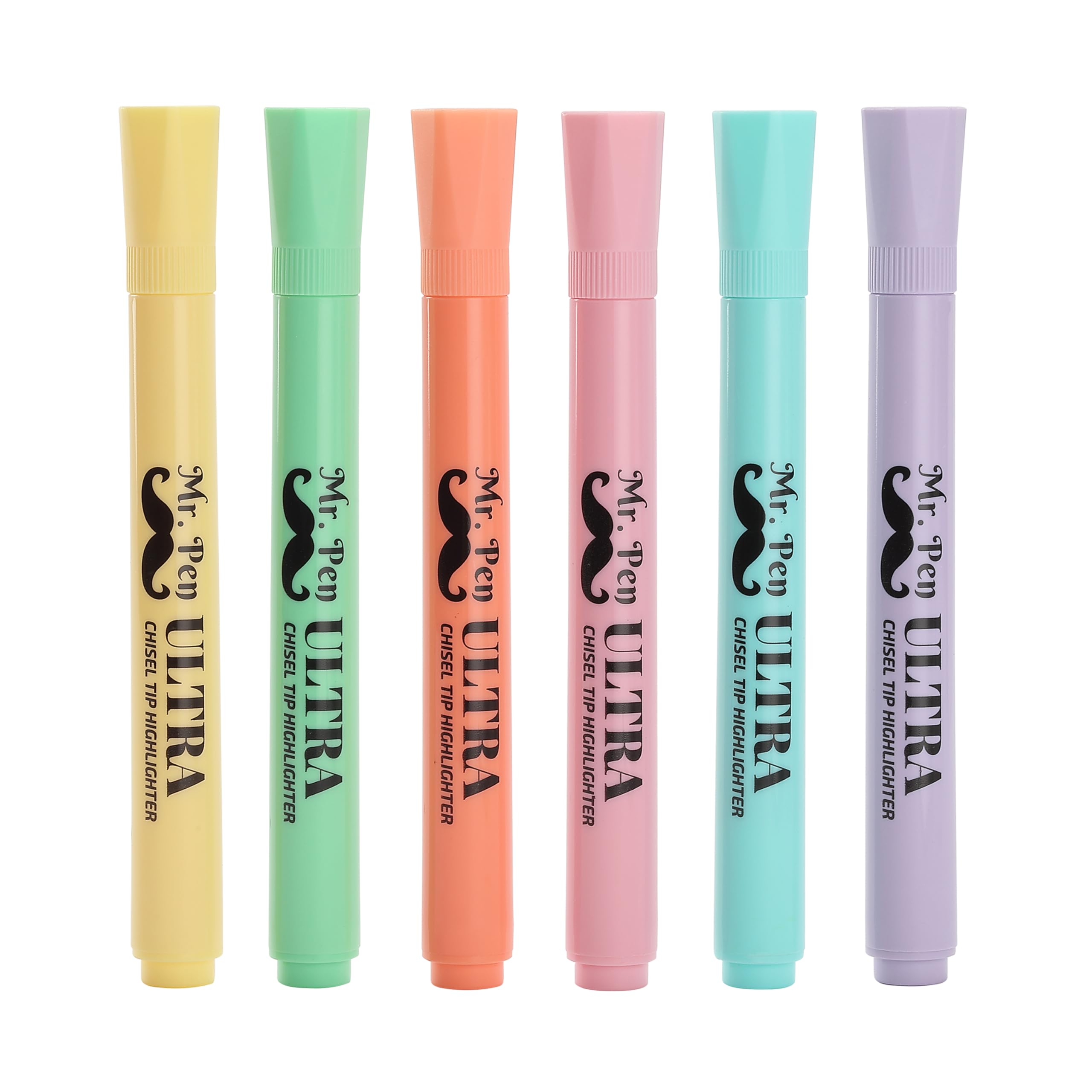 Mr. Pen- Pastel Highlighter, Tank Style, 6 Pack, Chisel Tip, Multicolor Bible Highlighters