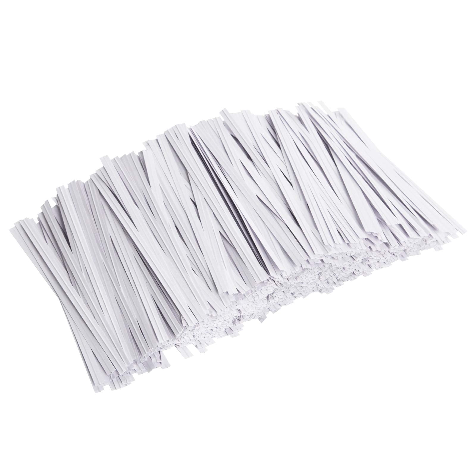 Unves 1000 Pcs White Paper Twist Ties Reusable Bread Ties For Bags Candy Coffee Cello Cake Pops (4 Inches)