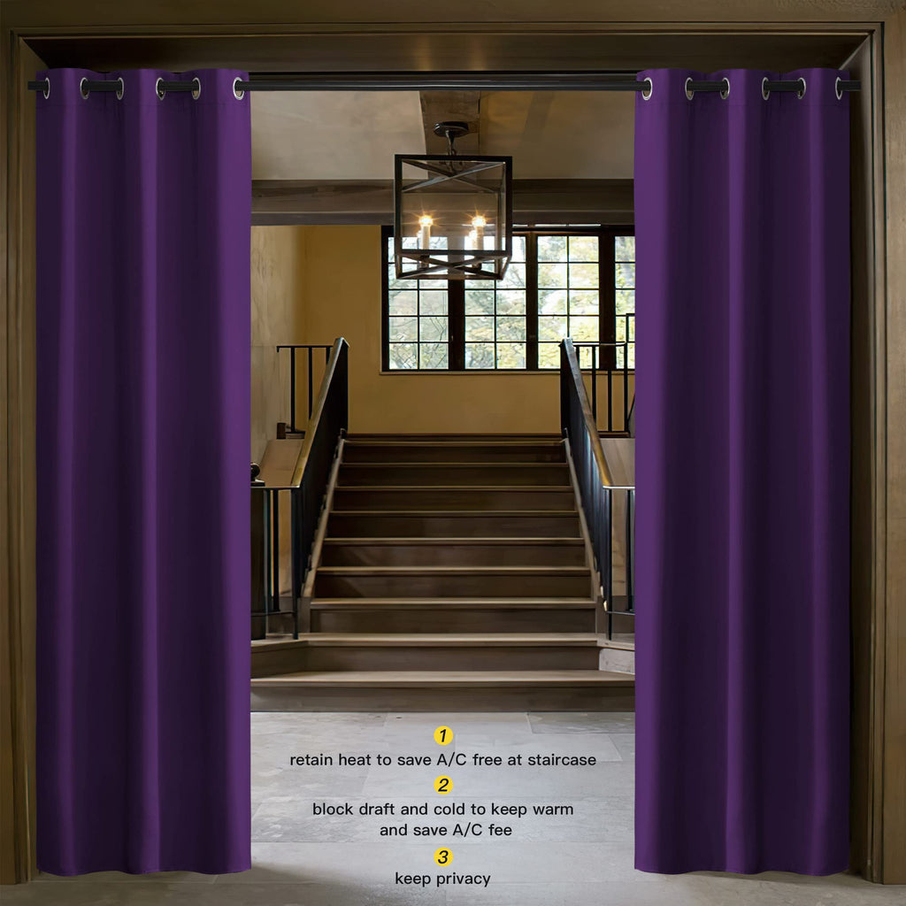 Nicetown Energy Saving Blackout Darkening Drape, Triple Weave Home Decoration Thermal Insulated Solid Ring Top Blackout Curtain/Drape For Bedroom(1 Panel, 42 X 84 Inch, Royal Purple)