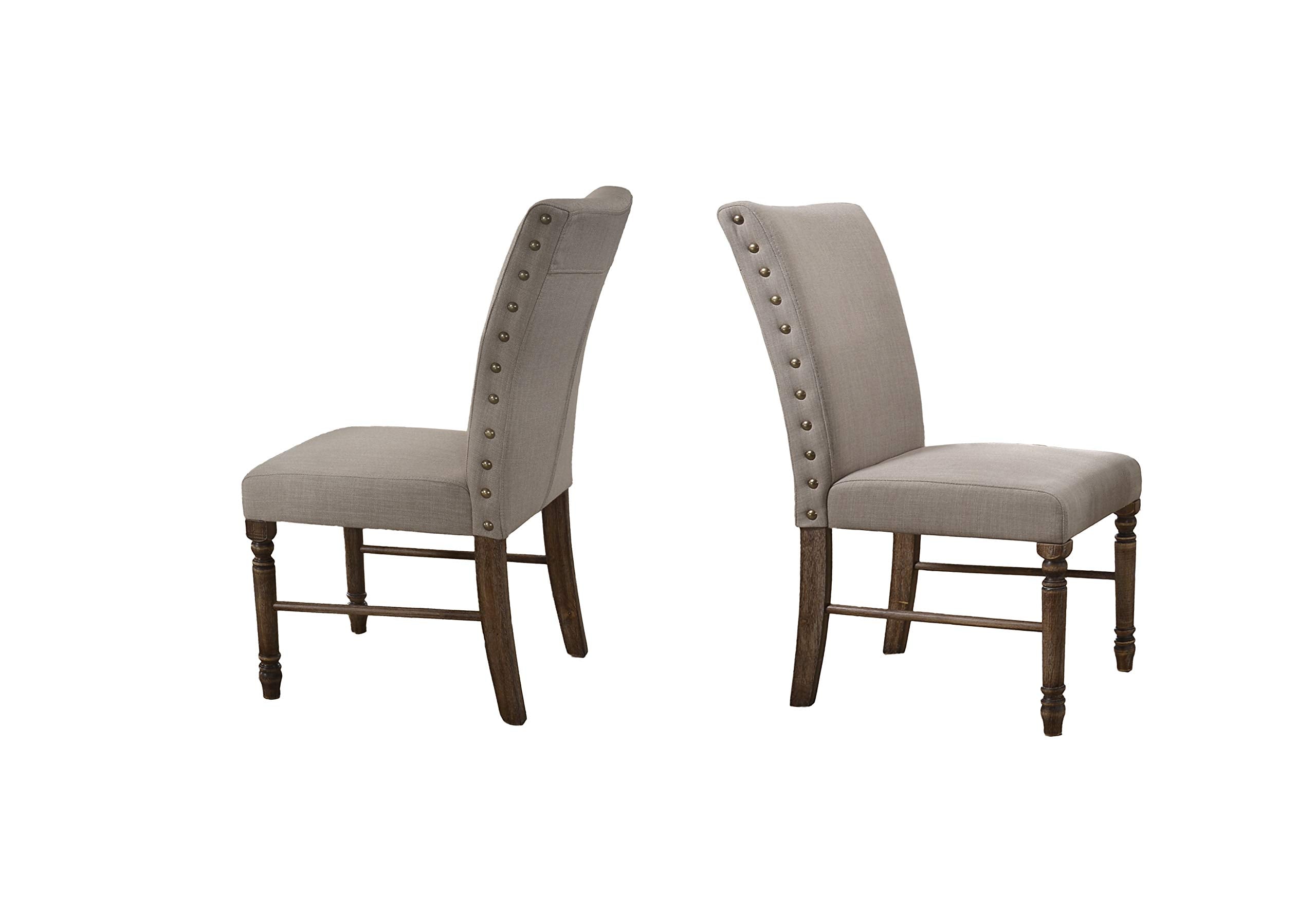 Best Master Furniture Dining Chair, Set Of 2, Antique Natural Oak