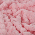 Puncuntex Light Pink Throw Blanket 90''  90'' Inches Fuzzy 3D Jacquard Decorative Flannel Fleece Super Soft Plush Cozy Blanket F