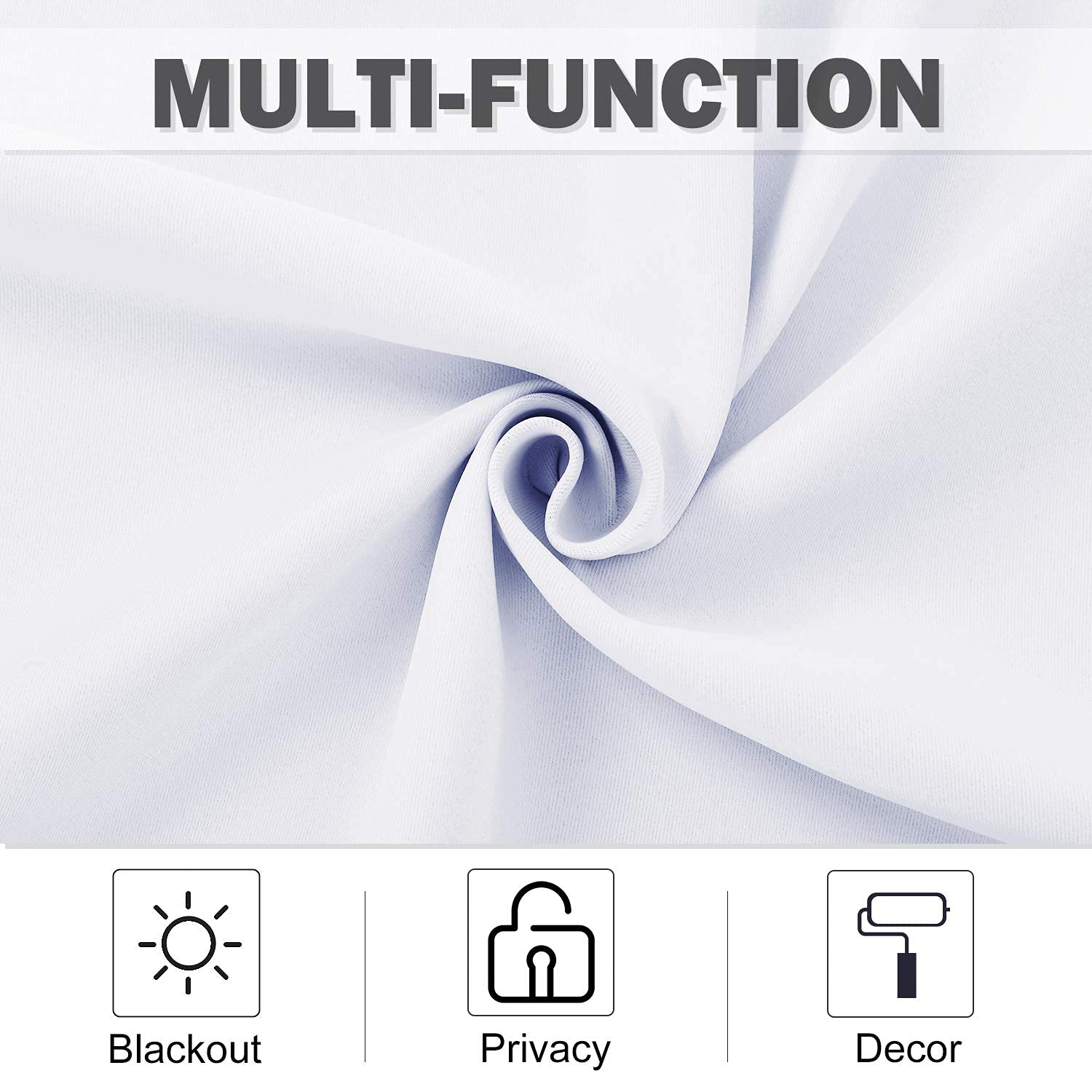 Nicetown 50% Blackout Tiers Small Curtains - Grommet-Top Design Room Darkening Window Treatment Drapes For Kitchen/Bathroom/Cafe/Dorm, 2 Panels, 52W By 24L 1.2 Inches Header, Pure White