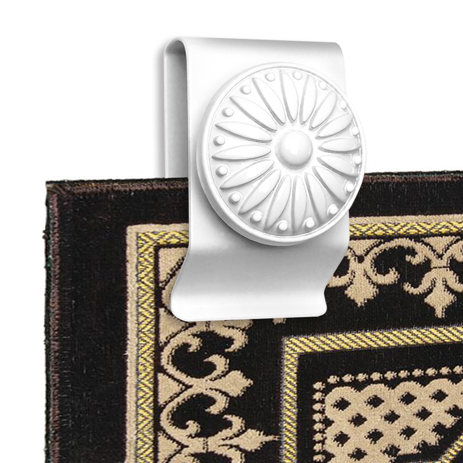 Tapestry Wall Hanging Clamps 4 Pack Textile Art Decoration Wall Hangers Metal Clips for Hanging Rugs Carpet Wall Display (White)