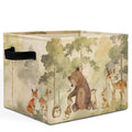 HSIASHENG Forest Animal Nursery Storage Bins Box with Handles, Bear Deer Fox Bunny Woods Animal Laundry Basket Hamper Collapsibl