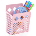 Magnetic Pen Holder, Mesh Metal Strong Magnet Dry Erase Marker Holder Pencil Organizer Small Items Basket For Refrigerator, Whit