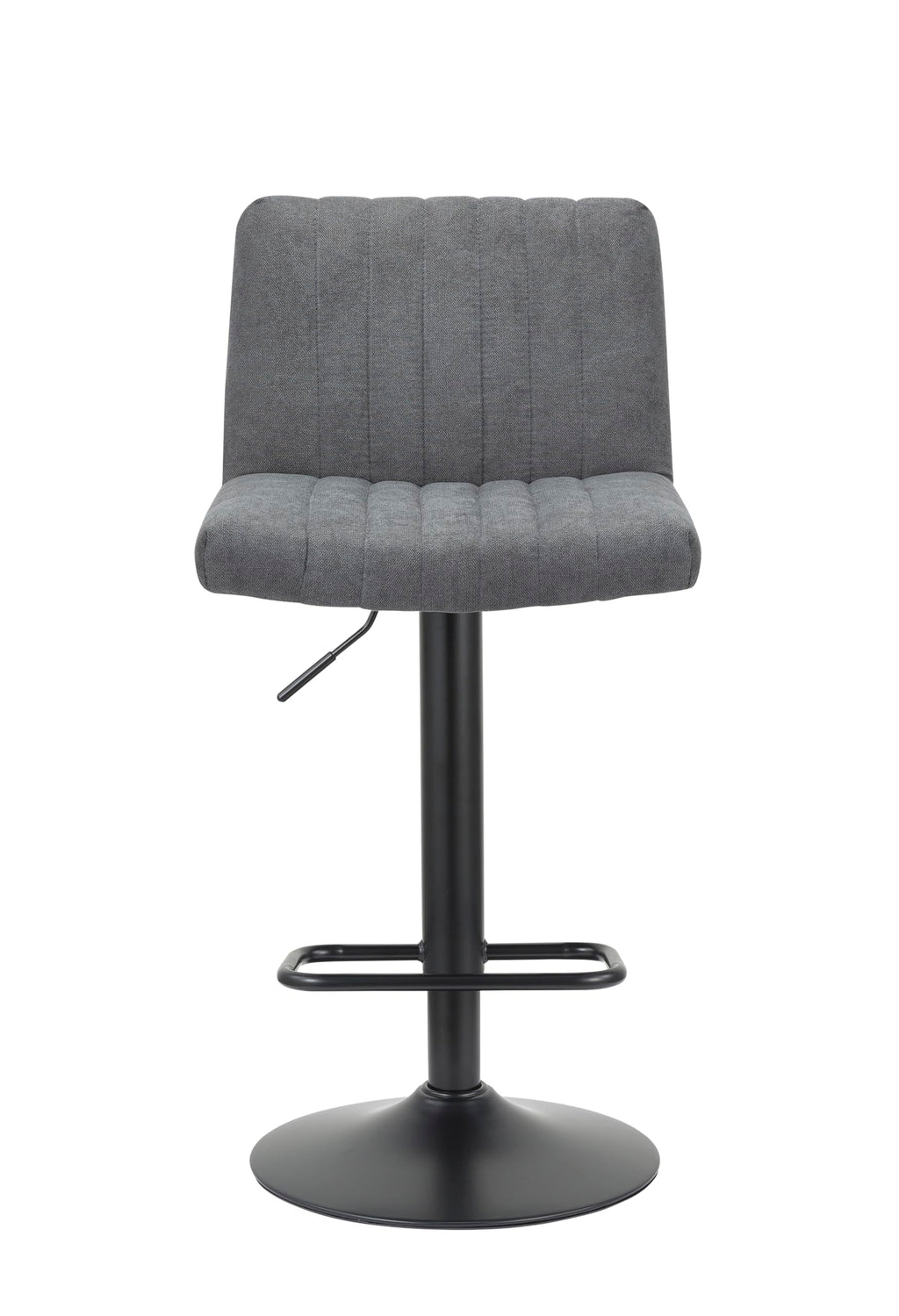 Neos Modern Furniture Adjustable (35"-43.6") Gray Fabric Stool with Metal Leg, Set of 2