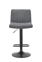 Neos Modern Furniture Adjustable (35"-43.6") Gray Fabric Stool with Metal Leg, Set of 2