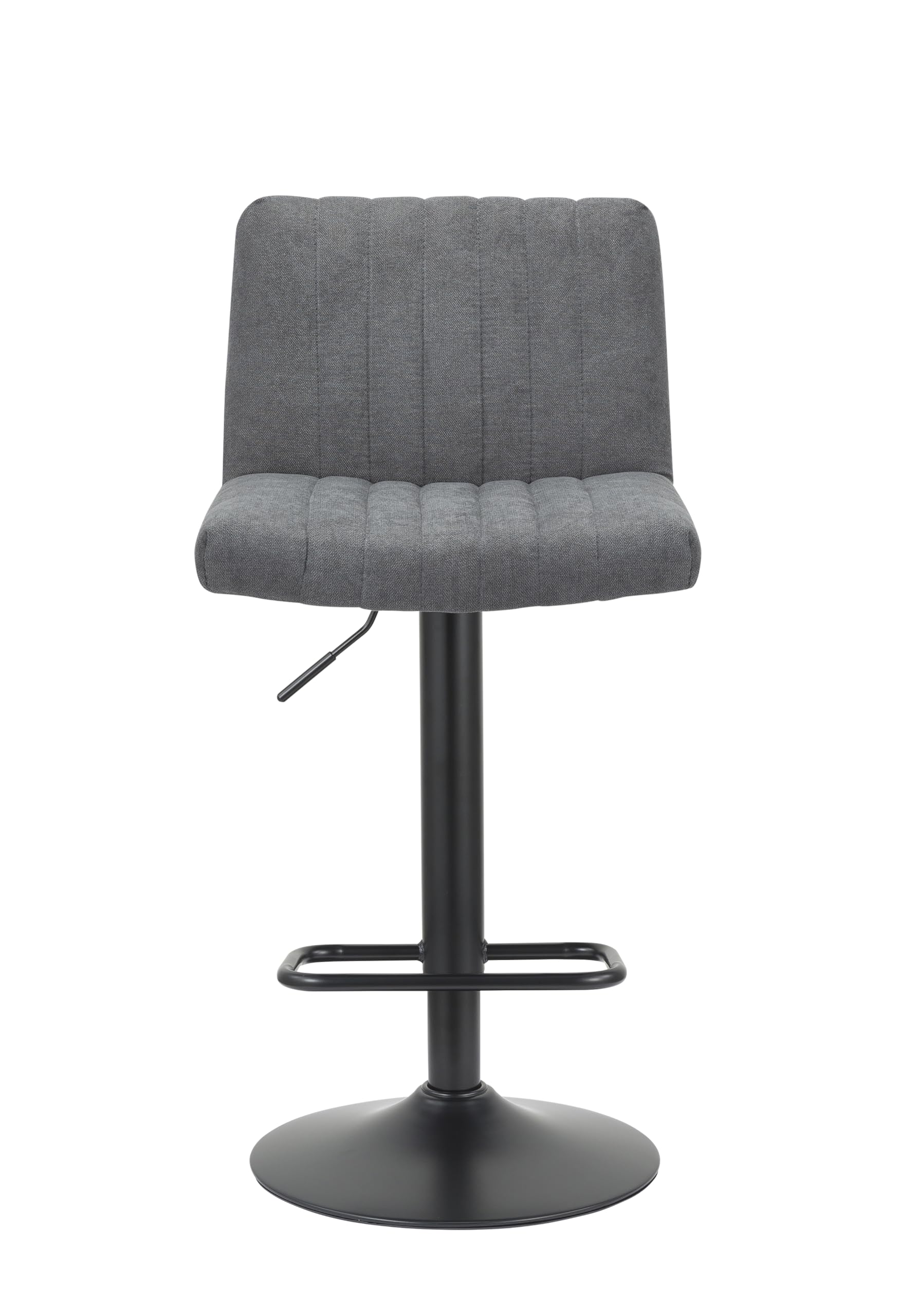 Neos Modern Furniture Adjustable (35"-43.6") Gray Fabric Stool with Metal Leg, Set of 2