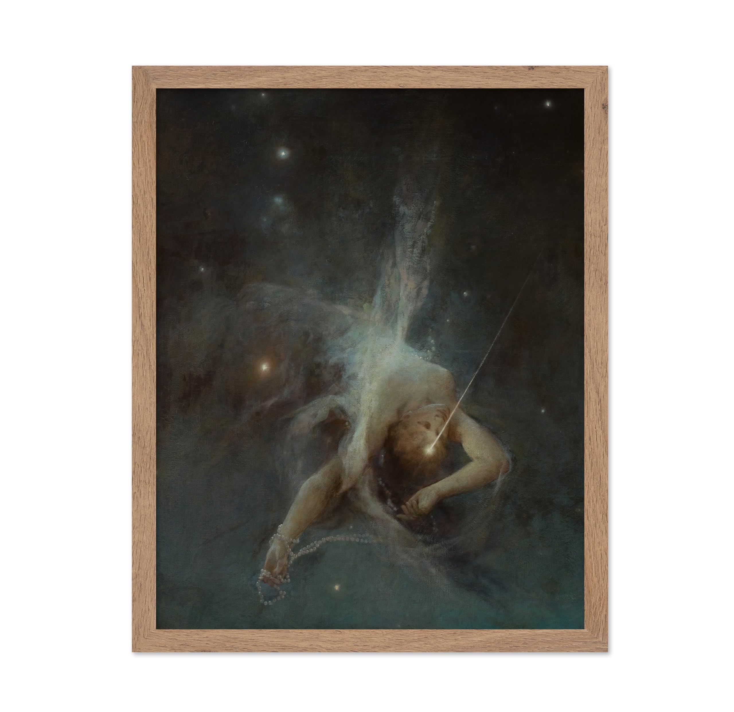 Poster Master Vintage Falling Star Poster - Retro Goddess of the Stars Painting Print - Celestial Night Sky Art - Chic Gift for 