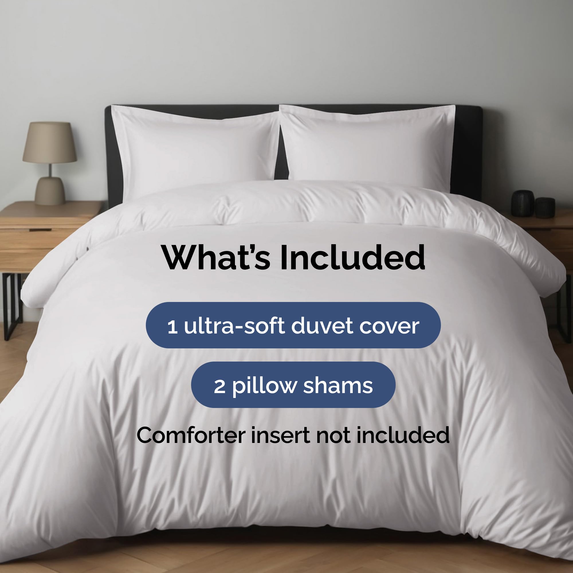 Duvet Cover Full Size Set - Extra Soft Full Size Duvet Cover - 80' X 90' Full Duvet Cover W/ 2 Pillow Shams - Easy Care & Fade Free - Hotel Luxury Duvet Cover W/ Zipper Closures & Ties (French Grey)