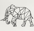DEKADRON Metal Wall Art, Geometric Metal Elephant, Metal Wall Decor, Interior Decoration, Living Room Decor, Animal Art, Wall Ha