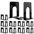 Jekkis 20Pcs Book Ends Metal Bookends For Shelves, 6.6'X 5.7'X 5' Black Heavy Duty Bookends For Nonskid Bookend Supports Plai