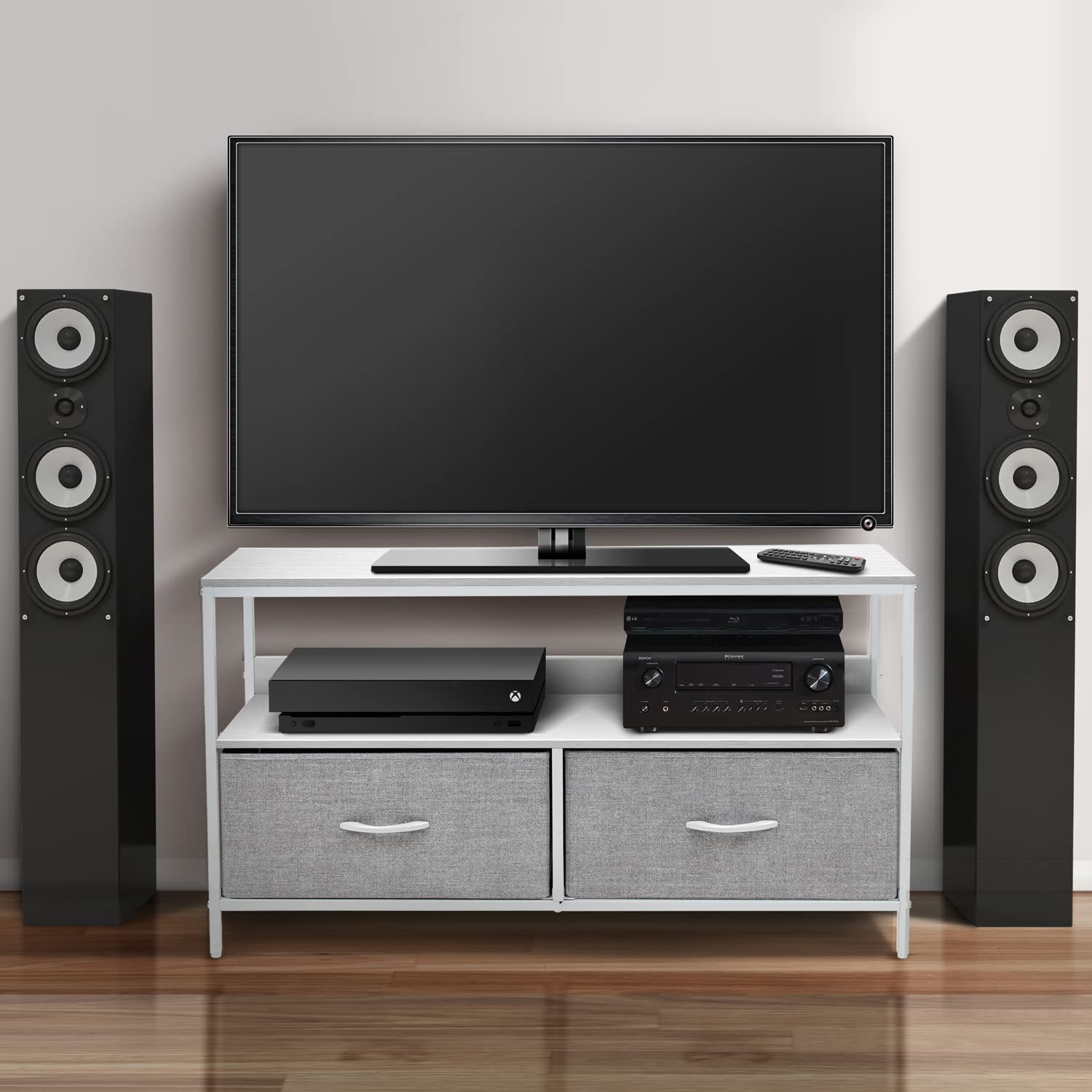 Sorbus Tv Stand Dresser With 2 Faux Wood Drawers - Television Riser Chest With Storage - Bedroom, Living Room, Closet, & Dorm Furniture