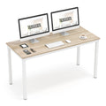 Teraves Computer Desk/Dining Table Office Desk Sturdy Writing Workstation for Home Office (47.24   , Beige + White Frame)