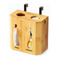 Spaceaid Bamboo 2 In 1 Garbage Bag Roll Holder & Dispenser, Under Sink Organizer For Kitchen Storage