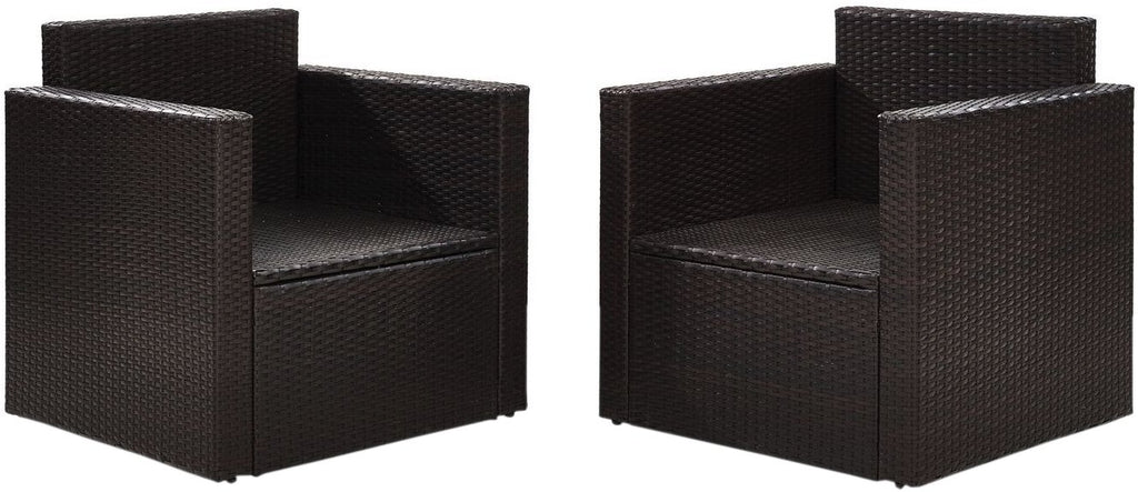 Crosley Furniture Palm Harbor 2-Piece Outdoor Chair Set, Wicker Patio Chairs for Conversation, Porch, Deck, Brown with Sand Cushions