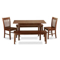East West Furniture NOFK5C-MAH-W 5 Piece Dining Set Includes a Rectangle Dining Table with Butterfly Leaf and 2 Kitchen Chairs with 2 Benches, 32x54 Inch, Mahogany