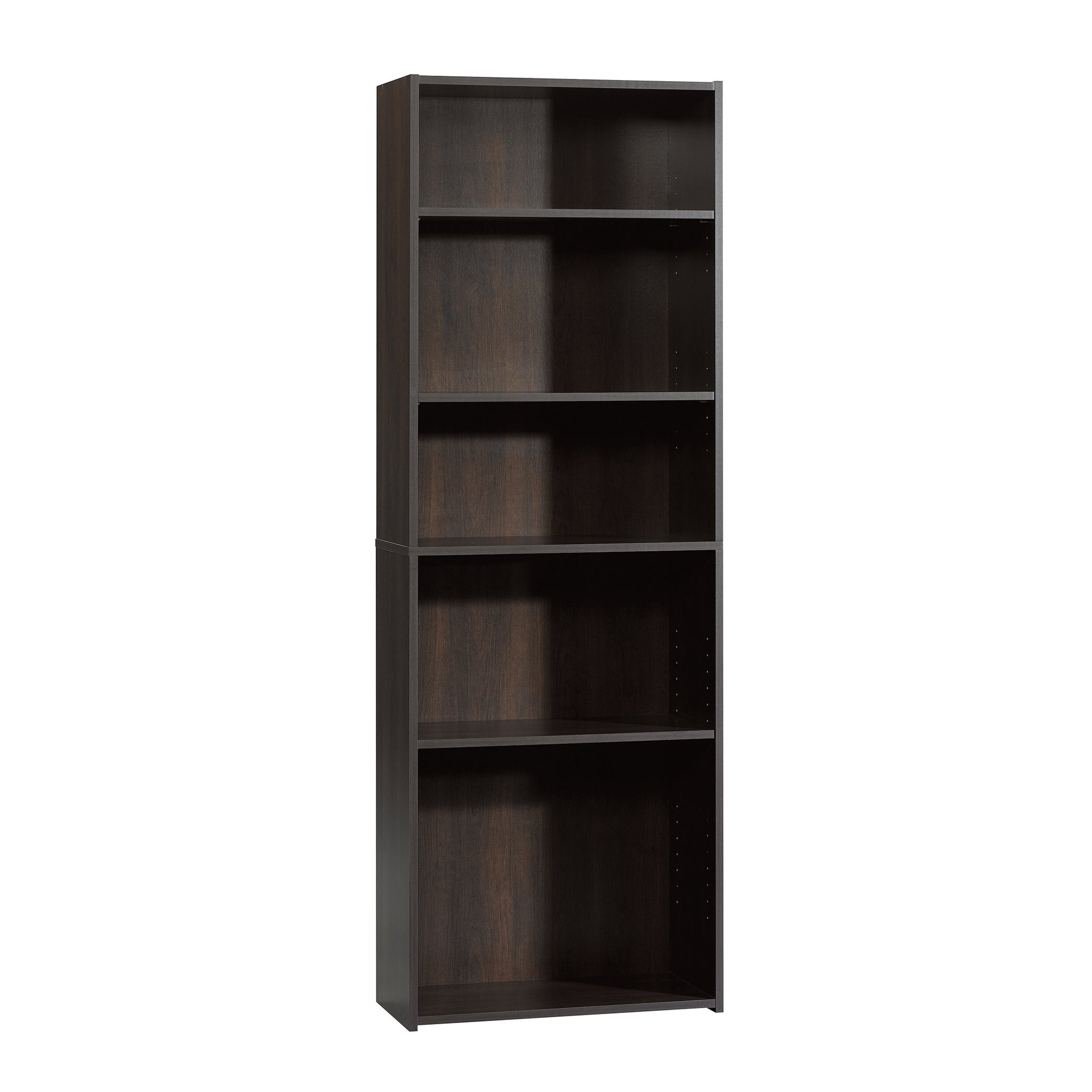 Sauder Beginnings 5 Bookcase/Book Shelf, L: 24.57 x W: 11.50 x H: 71.18, Cinnamon Cherry