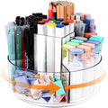 Hiborateed Rotating Pencil Holder For Desk, 5 Slots 360-Degree Spinning Acrylic Pen Holder For Desk, Marker Holder Caddy Art Sup