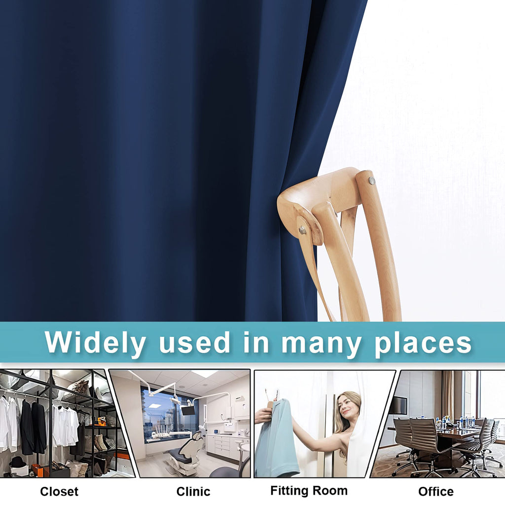 Ryb Home Room Divider Curtains, Solid Heavy Duty Blackout Drapes Soundproof Large Window Treatment For Bedroom Dining Hall Share