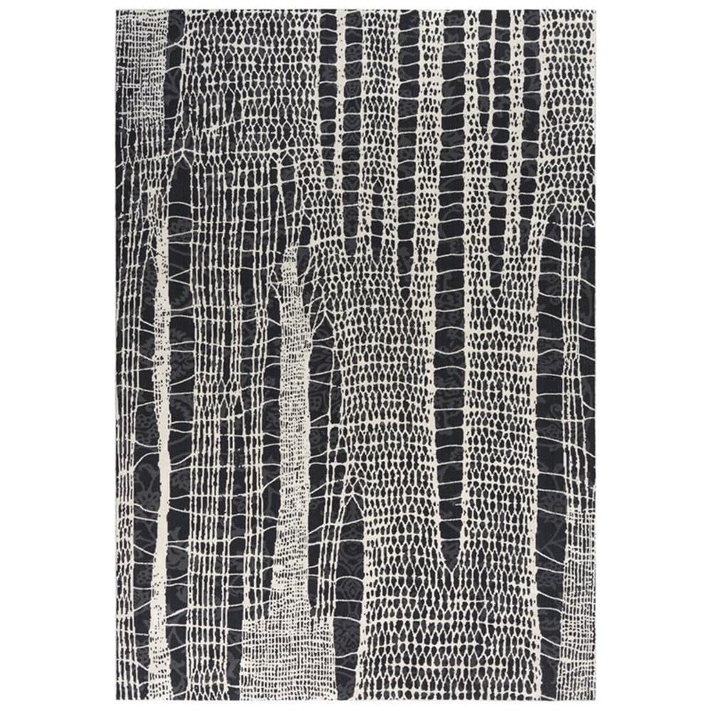 Spring 5'3" X 7'6" Abstract Beige/Black/Black/White/Gray Power-Loomed Area Rug