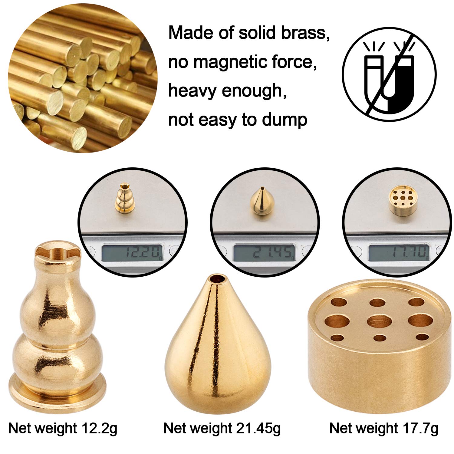 Oiiki Brass Incense Holder, Coil Incense Burner, Incense Stick Holder, Alloy Cone Ash Catcher For Indoor Outdoor Use (3 Styles)