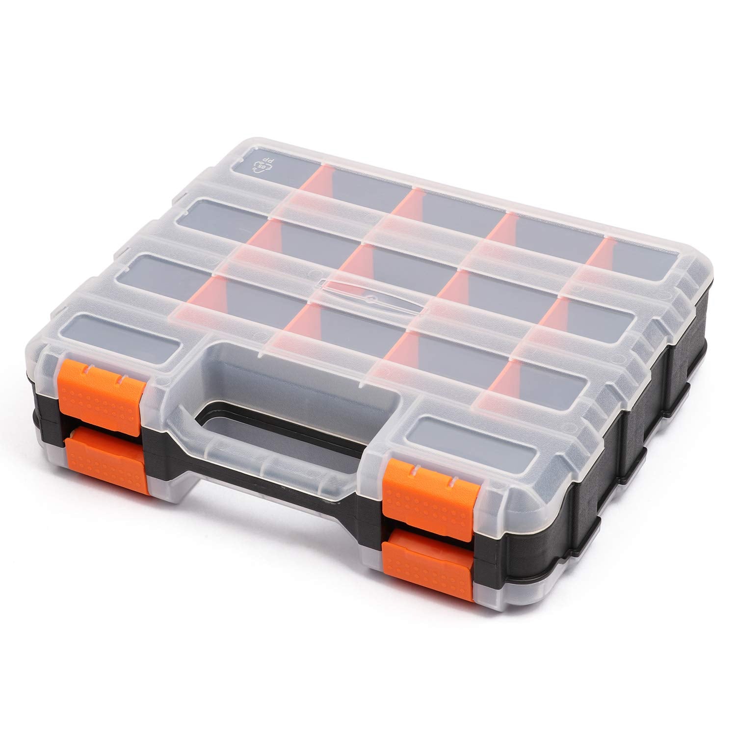 Mixpower 34-Compartments Double Sided Organizer With Impact Resistant Polymer And Customized Removable Plastic Dividers, Storage