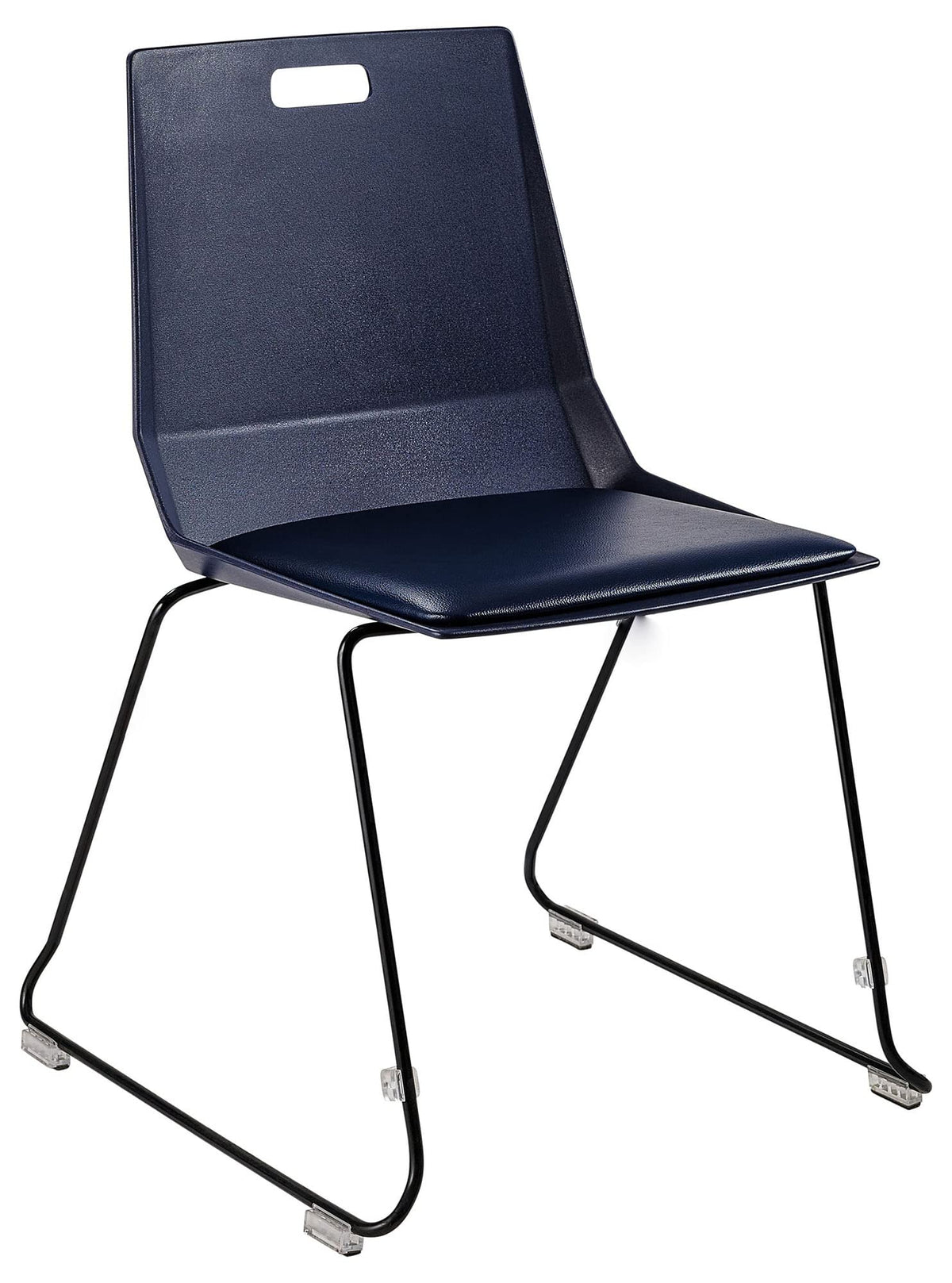 National Public Seating Nps Luvraflex Stack Chair With Polypropylene Back/Padded Seat - Blue/Blue