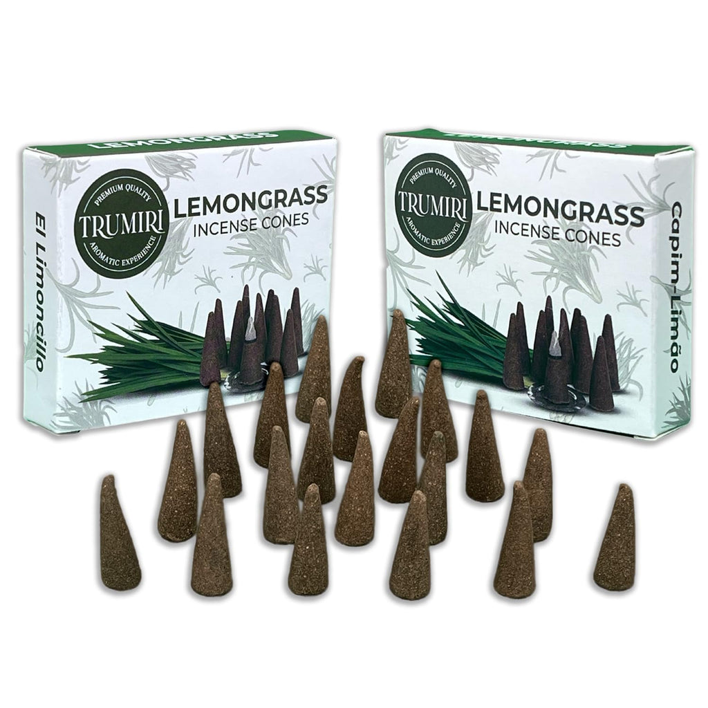 Lemongrass Incense Cones - Total 20 Cone Incense - Dual Pack of 10 Insence Cones - Incense Cones Scented - Cone Incense Scents -