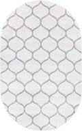 Unique Loom Trellis Frieze Collection Area Rug - Rounded (5' x 8' Oval, Ivory/ Gray)