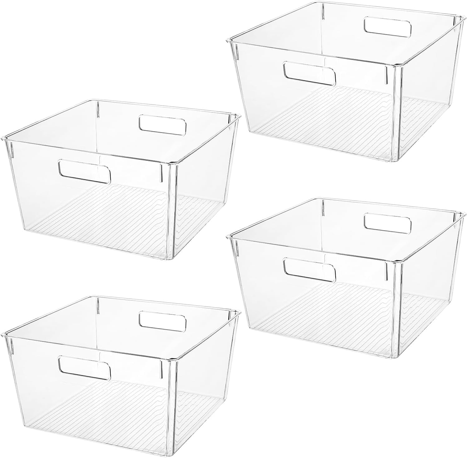 Extra Large Clear Plastic Storage Bins, Perfect For Kitchen Organization Or Pantry Organization And Storage, Laundry Room, Fridg