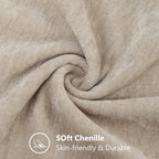 Decoruhome Couch Throw Pillow Covers 20X20 Set Of 2, Decorative Soft Chenille Solid Dyed Pillow Covers For Sofa Bed Living Room, Bleached Sand